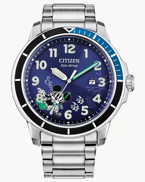 Mickey Water Sport Blue Dial Stainless Steel Bracelet AW1529-81W Mickey Water Sport Blue Dial Stainless Steel Bracelet AW1529-81W